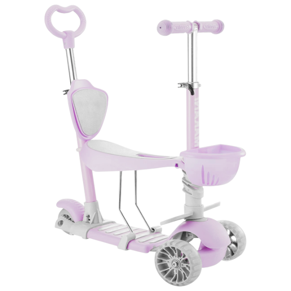 Trotinetă pentru copii cu trei roți Kikka Boo Bon Bon 4 in 1 (11000) 50 kg/ Lilac photo 1