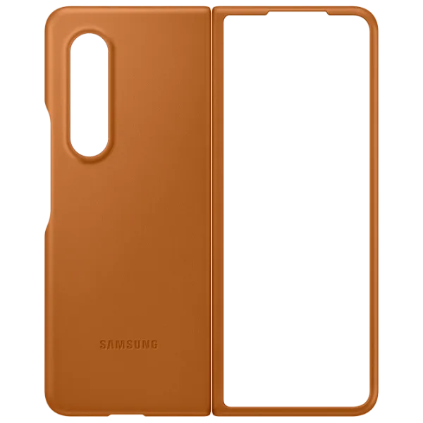 Husă pentru smartphone Samsung Galaxy Fold3 Samsung/ Back/ Piele/ Camel Brown photo 1