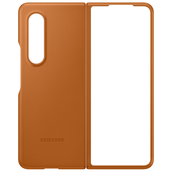 Husă pentru smartphone Samsung Galaxy Fold3 Samsung/ Back/ Piele/ Camel Brown photo 1