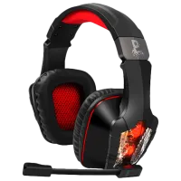 Наушники Qumo Protector Красный Черный Проводная/ Игровой