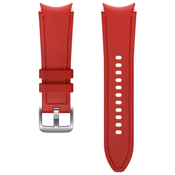 Ремень Samsung Galaxy Watch 4 ET-SHR88SREG Leather/ 20 мм/ Красный Серебристый photo 1 Ремень Samsung Galaxy Watch 4 ET-SHR88SREG Leather/ 20 мм/ Красный Серебристый photo 1
