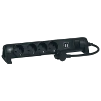 Удлинитель Legrand 694616 1.5 м Черный