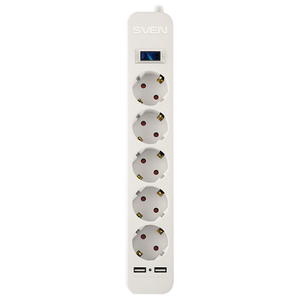Удлинитель Sven SF-05LU 1.8 м Белый photo 1