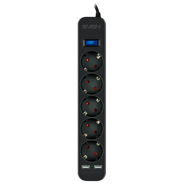 Удлинитель Sven SF-05LU 3 м Черный photo 1
