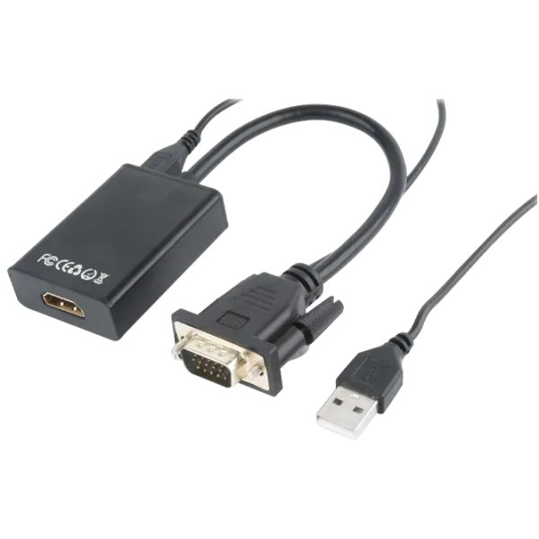 Adapter Cablexpert A-VGA-HDMI-01 Black photo 1