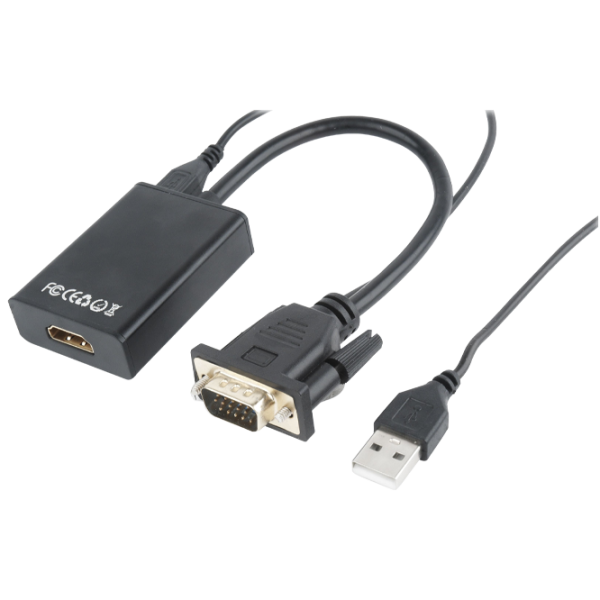 Adapter Cablexpert A-VGA-HDMI-01 Black photo 1