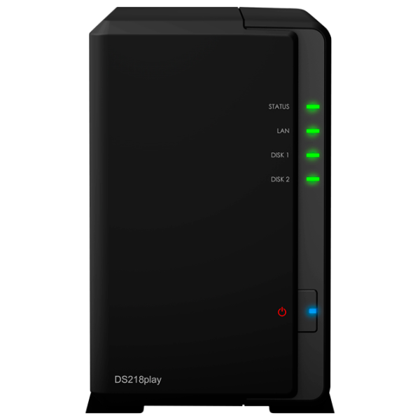 Сетевое хранилище Synology DS218play Черный photo 1