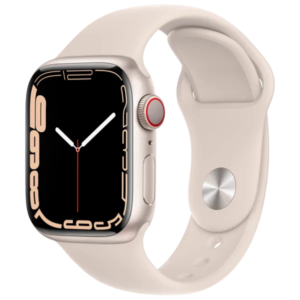 Ceas inteligent Apple Watch Series 7 + Cellular MKHR3WB/ A/ Starlight Khaki/ Starlight Sport photo 1 Ceas inteligent Apple Watch Series 7 + Cellular MKHR3WB/ A/ Starlight Khaki/ Starlight Sport photo 1