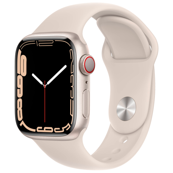 Ceas inteligent Apple Watch Series 7 + Cellular MKHR3WB/ A/ Starlight Khaki/ Starlight Sport photo 1 Ceas inteligent Apple Watch Series 7 + Cellular MKHR3WB/ A/ Starlight Khaki/ Starlight Sport photo 1
