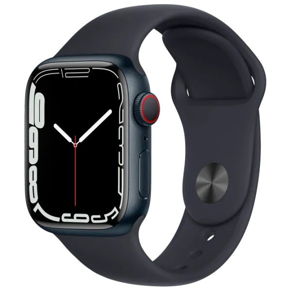 Ceas inteligent Apple Watch Series 7 + Cellular MKHQ3WB/ A/ Midnight Black/ Midnight Sport photo 1