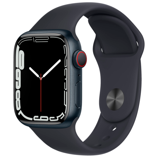 Ceas inteligent Apple Watch Series 7 + Cellular MKHQ3WB/ A/ Midnight Black/ Midnight Sport photo 1