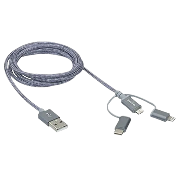 Cablu pentru telefon 50693 Legrand USB Type-A + microUSB, USB Type-C, Lightning 1.5 m/ Gray photo 1 Cablu pentru telefon 50693 Legrand USB Type-A + microUSB, USB Type-C, Lightning 1.5 m/ Gray photo 1