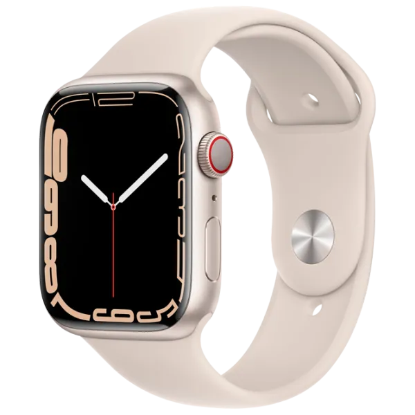 Умные часы Apple Watch Series 7 + Cellular MKJQ3WB/ A/ Starlight Хаки/ Starlight Sport photo 1