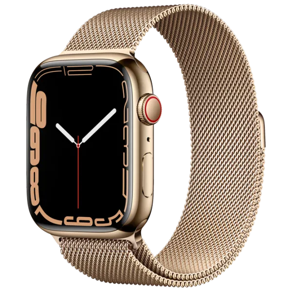 Ceas inteligent Apple Watch Series 7 + Cellular MKJY3WB/ A/ Gold/ Oțel inoxidabil/ Gold Milanese Loop photo 1