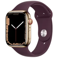 Умные часы Apple Watch Series 7 + Cellular MKJX3WB/ A/ Нержавеющая сталь Золотой/ Dark Cherry Sport