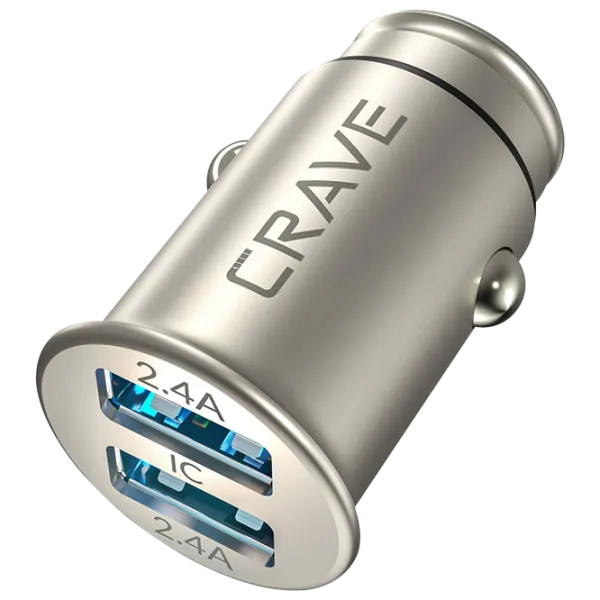 Încărcător auto CRAVE CRVCB101 2.4 A/ Silver photo 1