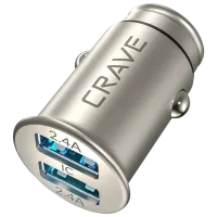 Автомобильное зарядное устройство CRAVE CRVCB101 2.4 А/ Серебристый