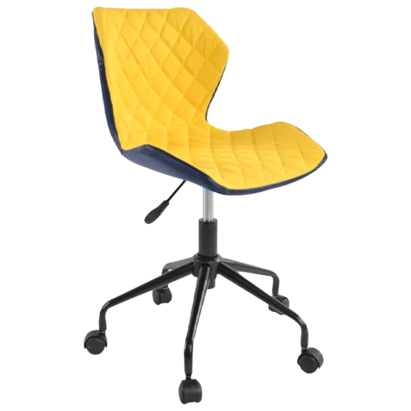 Офисное кресло DecoPrim BX-3030 Ткань, искусственная кожа/ Желтый Черный photo 1