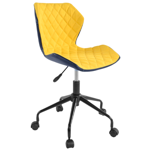 Офисное кресло DecoPrim BX-3030 Ткань, искусственная кожа/ Желтый Черный photo 1