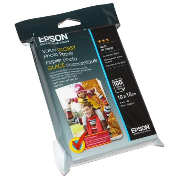 Фотобумага для принтеров Струйный Epson Value Glossy Photo Paper 183 г/ м² (100 листов) Глянец/ 4R/ Белый photo 1