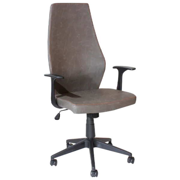 Fotoliu de birou DecoPrim F-96HB Piele artificială/ Gray photo 1