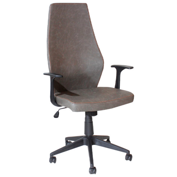 Fotoliu de birou DecoPrim F-96HB Piele artificială/ Gray photo 1