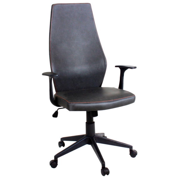 Fotoliu de birou DecoPrim F-96HB Piele artificială/ Black photo 1 Fotoliu de birou DecoPrim F-96HB Piele artificială/ Black photo 1