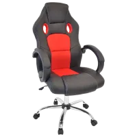 Офисное кресло DecoPrim F-83 Акриловая сетка, искусственная кожа/ Черный Красный