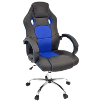 Офисное кресло DecoPrim F-83 Акриловая сетка, искусственная кожа/ Черный Синий