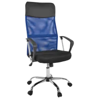 Fotoliu de birou DecoPrim F-63 Plasă acrilică, piele artificială/ Blue Black