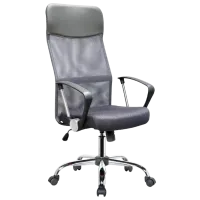 Fotoliu de birou DecoPrim F-63 Plasă acrilică, piele artificială/ Gray