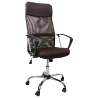 Fotoliu de birou DecoPrim F-63 Plasă acrilică, piele artificială/ Brown