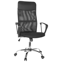 Fotoliu de birou DecoPrim F-63 Plasă acrilică, piele artificială/ Black