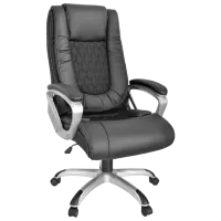 Офисное кресло DecoPrim BX-3876 Акриловая сетка, искусственная кожа/ Черный