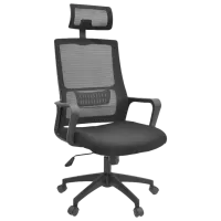 Fotoliu de birou DecoPrim Arena Pânză, plasă acrilică/ Black