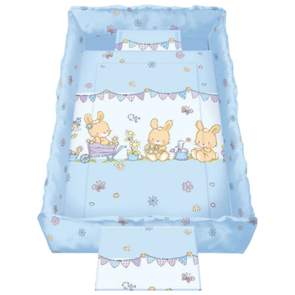 Детское постельное бельё Lorelli Trend Set Bunnies (20800052201) Хлопок/ Синий photo 1