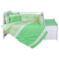 Lenjerie de pat pentru copii Lorelli Trend Set Ranforce Little Ducks (20800052803) Bumbac/ Green