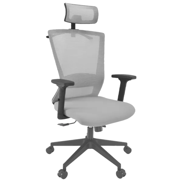 Fotoliu de birou DecoPrim Tuscola Pânză, plasă acrilică/ Gray photo 1