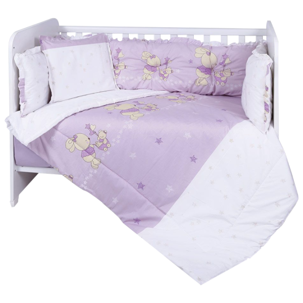 Детское постельное бельё Lorelli Trend Set Ranforce Bunnies (20800053101) Хлопок/ Фиолетовый photo 1