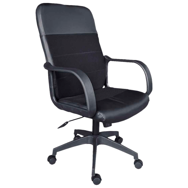 Fotoliu de birou DecoPrim 9016 Plasă acrilică, piele artificială/ Black photo 1 Fotoliu de birou DecoPrim 9016 Plasă acrilică, piele artificială/ Black photo 1