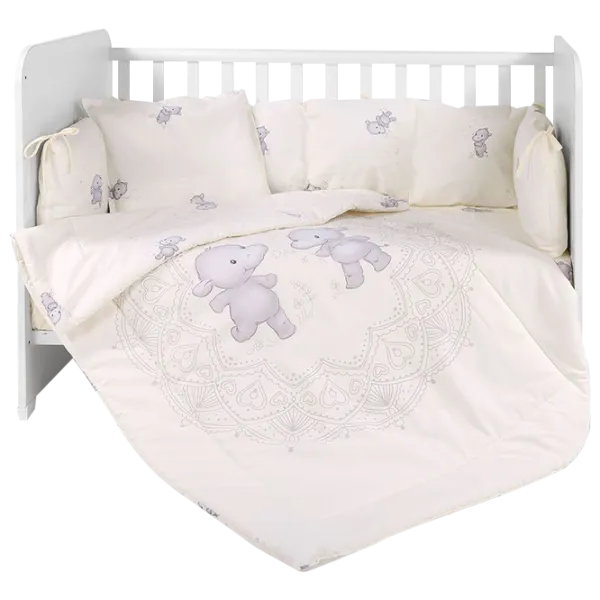 Детское постельное бельё Lorelli Lily Ranforce Happy Hippo (20800143601) Хлопок/ Бежевый photo 1