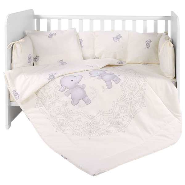 Детское постельное бельё Lorelli Lily Ranforce Happy Hippo (20800143601) Хлопок/ Бежевый photo 1