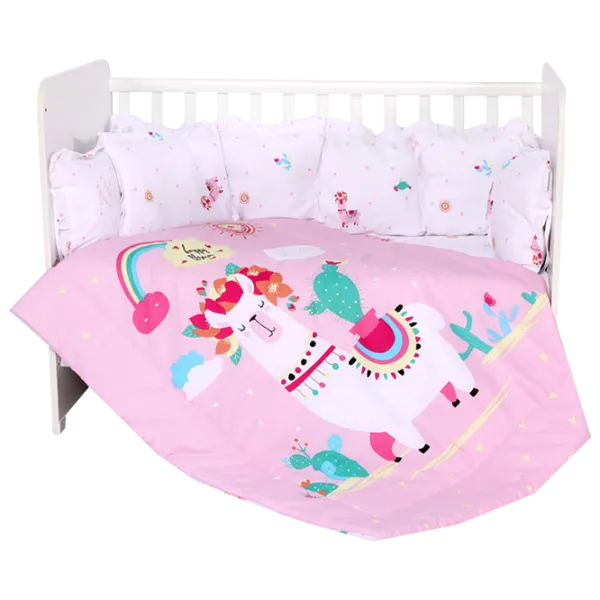 Детское постельное бельё Lorelli Trend Set Ranforce Happy Lama (20800054501) Хлопок/ Розовый photo 1