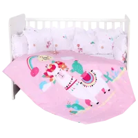 Lenjerie de pat pentru copii Lorelli Trend Set Ranforce Happy Lama (20800054501) Bumbac/ Pink