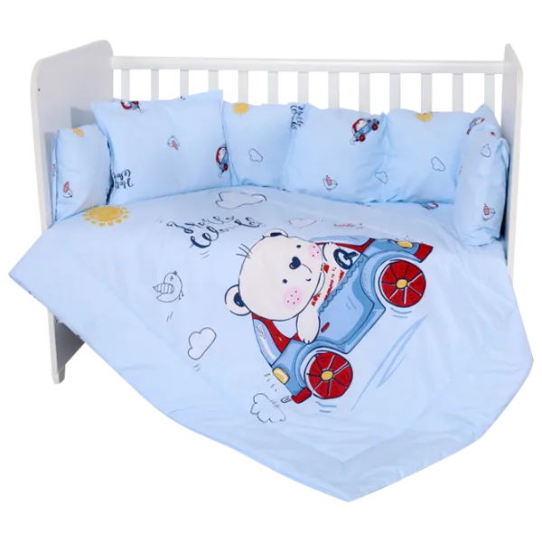 Детское постельное бельё Lorelli Lily Set Ranforce Bear And Car (20800144601) Хлопок/ Синий photo 1