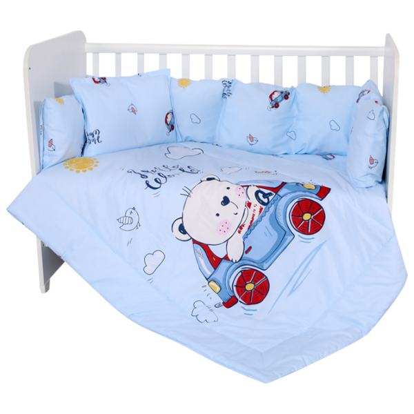 Детское постельное бельё Lorelli Lily Set Ranforce Bear And Car (20800144601) Хлопок/ Синий photo 1