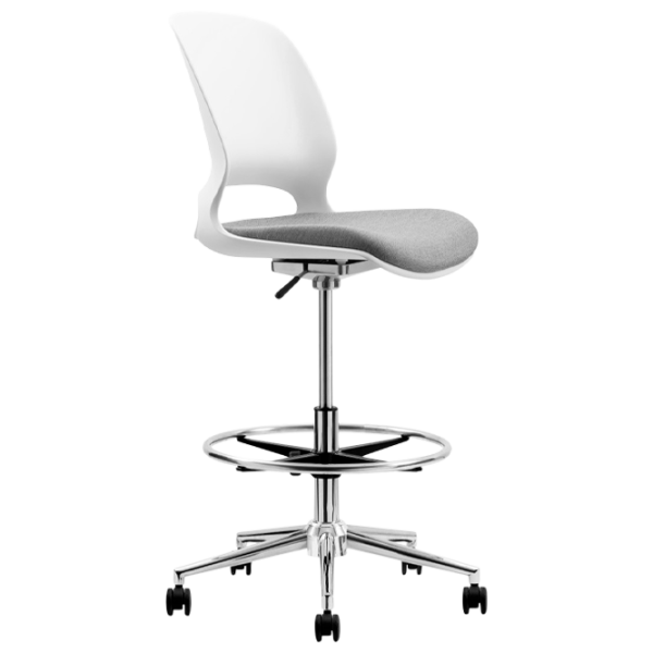 Fotoliu de birou DecoPrim Dinamic Stofă/ White Gray photo 1 Fotoliu de birou DecoPrim Dinamic Stofă/ White Gray photo 1