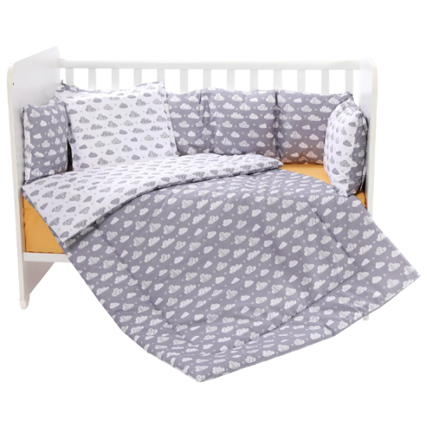 Детское постельное бельё Lorelli Lily Set Ranforce Clouds (20800144901) Хлопок/ Серый photo 1