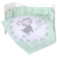 Lenjerie de pat pentru copii Lorelli Lily Set Ranforce Lamb (20800144101) Bumbac/ Green
