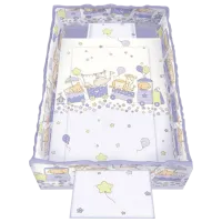 Lenjerie de pat pentru copii Lorelli Trend Set Happy Train (20800052303) Bumbac/ Violet